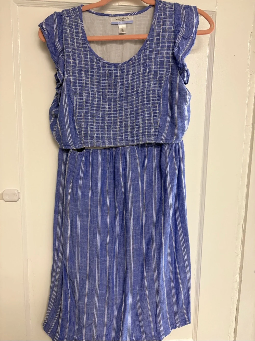 Motherhood Maternity Blue and White Striped Girls Dress